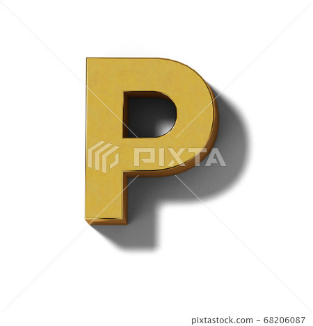現實的金印刷體字母（透明背景） 68206087