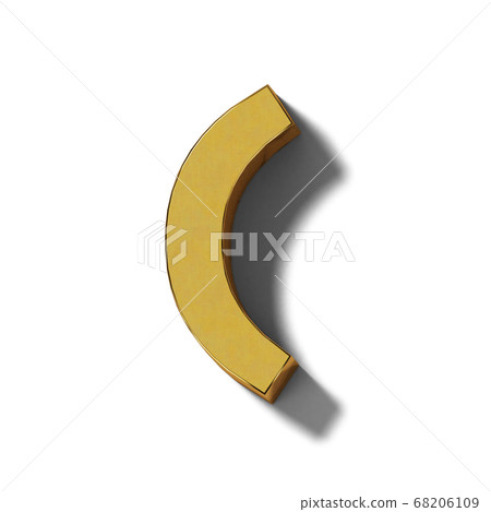 現實的金印刷體字母（透明背景） 68206109