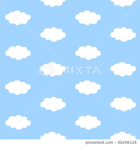 Vector seamless pattern of white cloud - Stock Illustration [68206126 ...