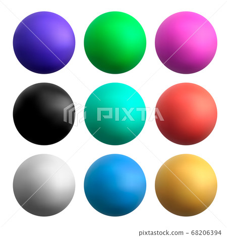 vector colored balls on a white isolated... - Stock Illustration ...