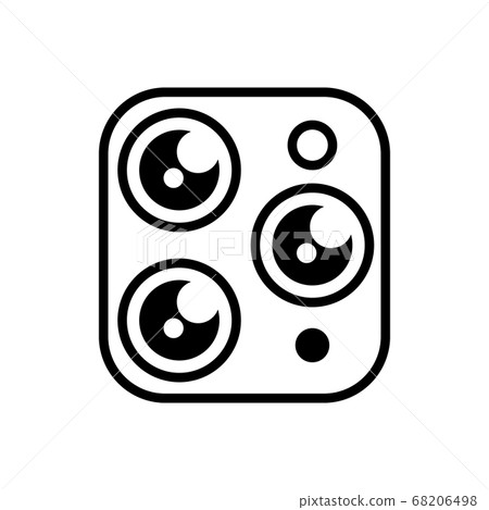 triple camera simple icon on a white isolated background triple camera simple icon on a white isolated background 68206498