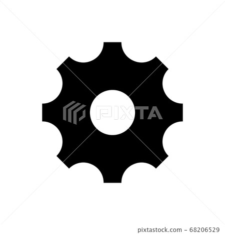 simple black gear vector icon on white isolated... - Stock Illustration ...