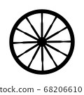 vector silhouette of an old vintage wagon wheel 68206610