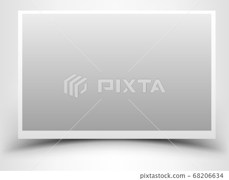 Empty gray photo frame with shadow 68206634