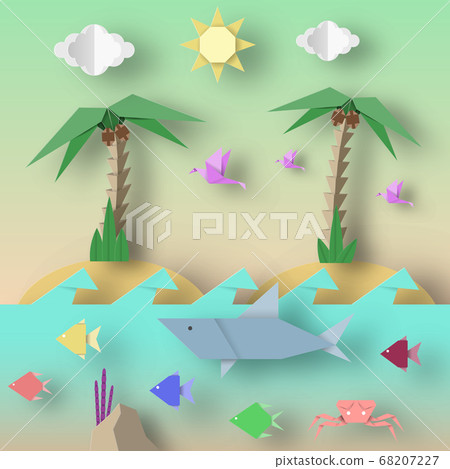 Origami Style Crafted out of Paper. Origami Style Crafted out of Paper. 68207227