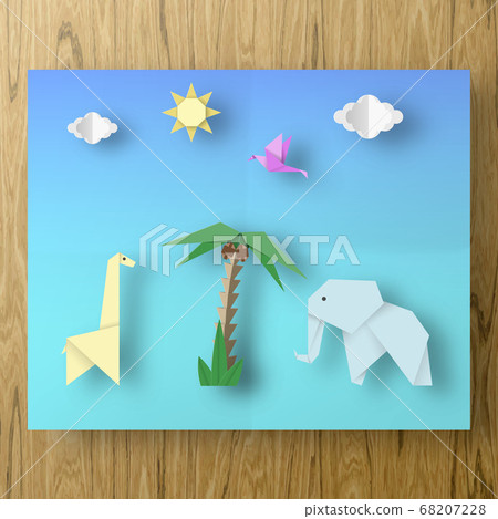 Style Paper Crafted Origami. Style Paper Crafted Origami. 68207228