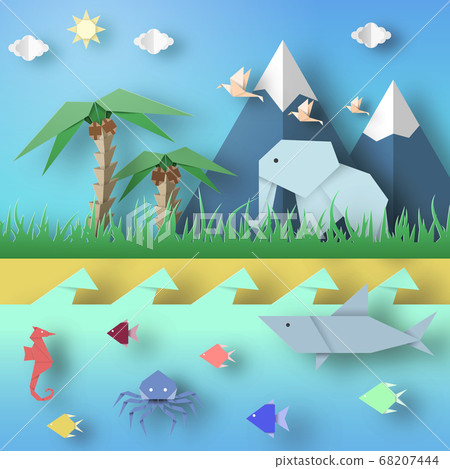 Paper Origami Abstract Concept. 68207444