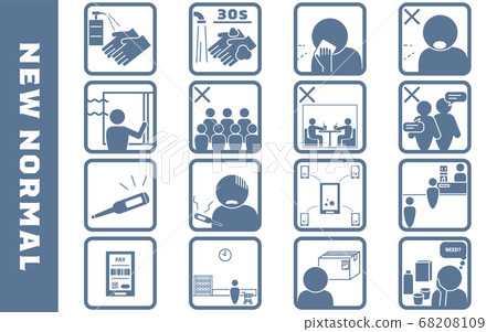 Corona's new lifestyle icon illustration set Corona's new lifestyle icon illustration set 68208109