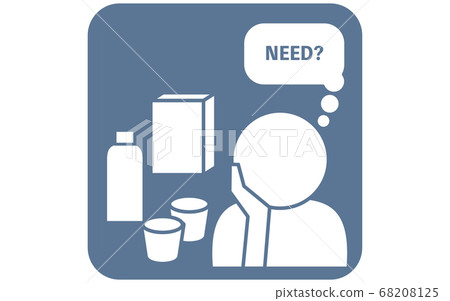 Icon illustration of a person thinking about what to buy Icon illustration of a person thinking about what to buy 68208125