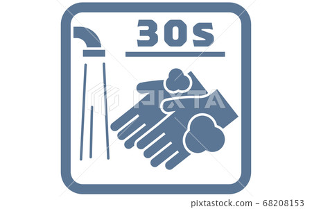 Illustration recommending washing your hands over 30 seconds Illustration recommending washing your hands over 30 seconds 68208153