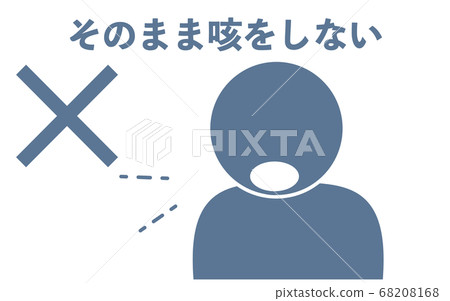 Illustration of coughing without putting anything on your mouth Illustration of coughing without putting anything on your mouth 68208168