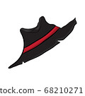 black hat isolated illustration on white 68210271