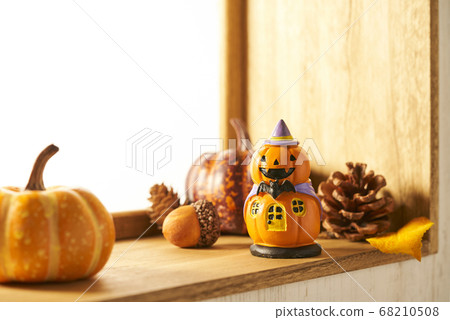 Halloween image on the windowsill Halloween image on the windowsill 68210508