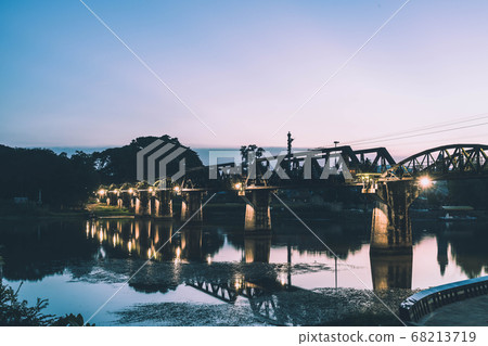 River Kwai Bridge at Kanchaburi in Thailand River Kwai Bridge at Kanchaburi in Thailand 68213719