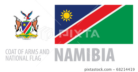 Vector set of the coat of arms and national flag of Namibia Vector set of the coat of arms and national flag of Namibia 68214419