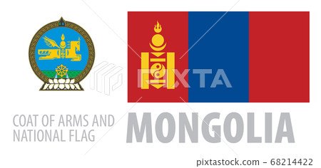 Vector set of the coat of arms and national flag of Mongolia Vector set of the coat of arms and national flag of Mongolia 68214422