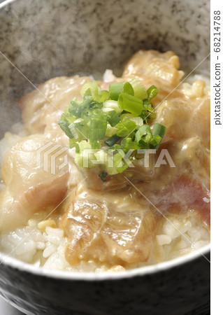 Hot Ochazuke with red sea bream in sesame miso sauce (black background) 68214788