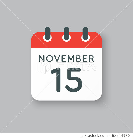 Calendar icon day 15 November, template icon day Calendar icon day 15 November, template icon day 68214970