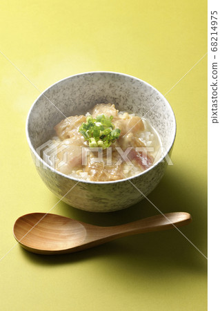 Hot sea radish with sea bream marinated in sesame miso sauce and wooden spoon Hot sea radish with sea bream marinated in sesame miso sauce and wooden spoon 68214975