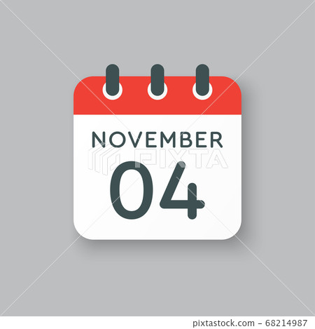Calendar icon day 4 November, template icon day Calendar icon day 4 November, template icon day 68214987