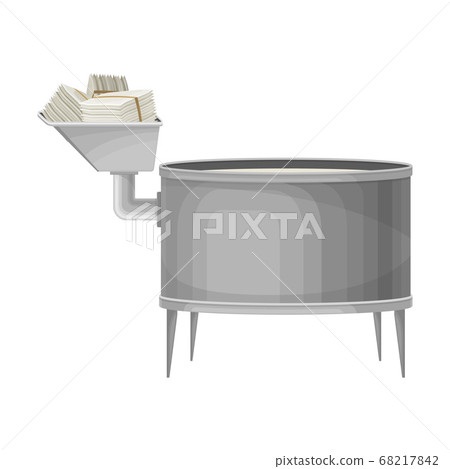 Recycling Paper with Piles of Waste Paper Turning into Slurry in Metal Tank Vector Illustration Recycling Paper with Piles of Waste Paper Turning into Slurry in Metal Tank Vector Illustration 68217842