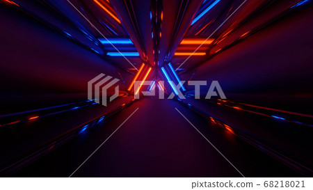 Futuristic Suspense Effect Tunnel 4k uhd 3d illustration background 68218021