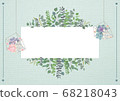 Flower frame on green background 68218043