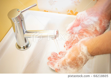 Close-up image of hand washing Close-up image of hand washing 68218605
