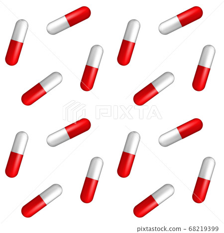 Naturalistic Red And White Capsule Cure For Stock Illustration