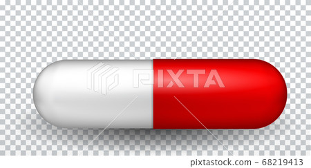 Naturalistic Red And White Capsule Cure For Stock Illustration