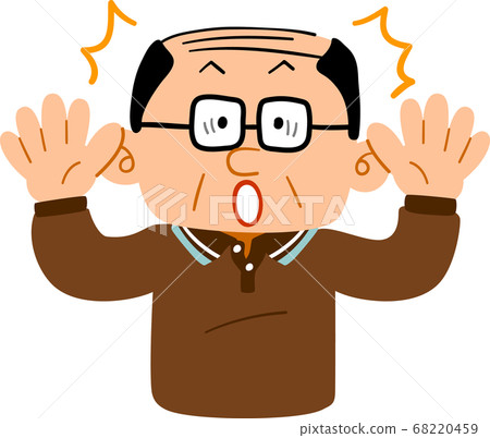 驚訝的中年男性上半身 驚訝的中年男性上半身 68220459