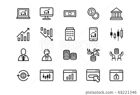 Stock / investment icon set 68221346