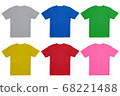 Plain T-shirt set with copy space and white background 68221488