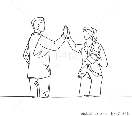 Hand Gesture of Two People Giving Each Other High Five in Sketch Style  Isolated on White Background. Stock Vector - Illustration of isolated,  group: 117553868