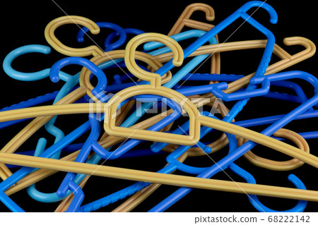 Clothes Hangers on Black Background 68222142