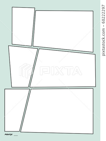 Manga Storyboard Layout Comic Book Template Green Stock Illustration