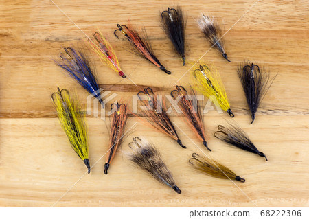 Waddington Style Salmon Fishing Flies on Wooden 68222306