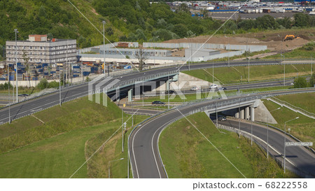 A road junction in an industrial area of metropoli A road junction in an industrial area of metropoli 68222558