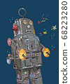 Tin robot toy illustration 68223280