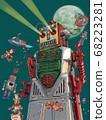 Tin robot toy illustration 68223281