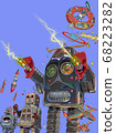 Tin robot toy illustration 68223282