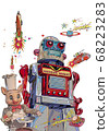 Tin robot toy illustration 68223283