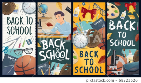 Back to school education vector banners Back to school education vector banners 68223526