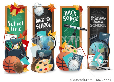 Education chalkboard with back to school lettering Education chalkboard with back to school lettering 68223565