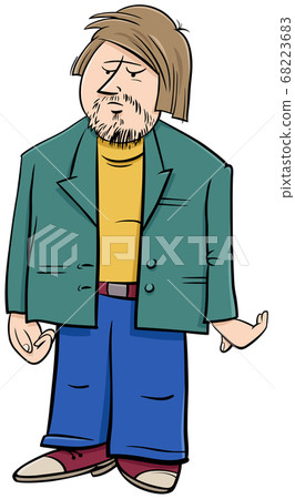 funny man in jacket cartoon comic character funny man in jacket cartoon comic character 68223683