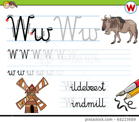 writting letter W worksheet for children writting letter W worksheet for children 68223689