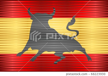 Shiny Flag of Spain with an Osborne bull Shiny Flag of Spain with an Osborne bull 68223930