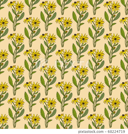 Seamless pattern with Black-eyed Susan 68224719