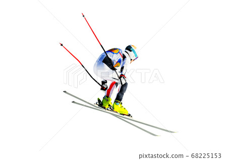 man athlete alpine skier silhouette 68225153