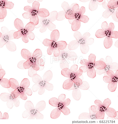 little cute watercolor flowers seamless pattern - Stock Illustration ...